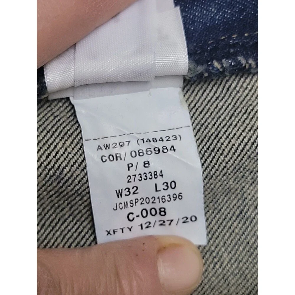 J Crew‎ 770 Jeans Mens 32 34x30 Straight Taper Dark Blue Stretch Mod Rise Preppy